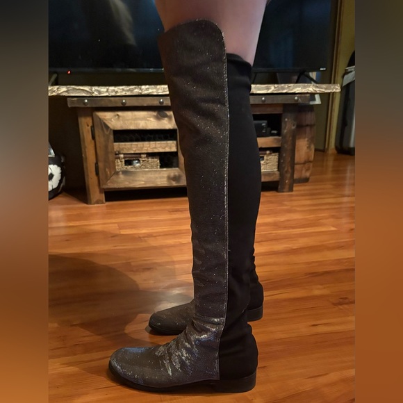 Stuart Weitzman Glitter 5050 Thigh Boots Sz 9.5W - Picture 7 of 8